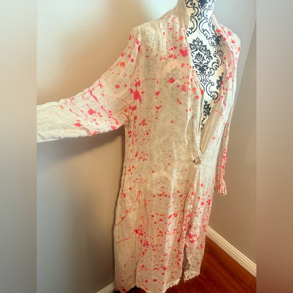 BANANA BLUE Bright Flax Mesh Splash Duster Coat - Picture 5 of 10